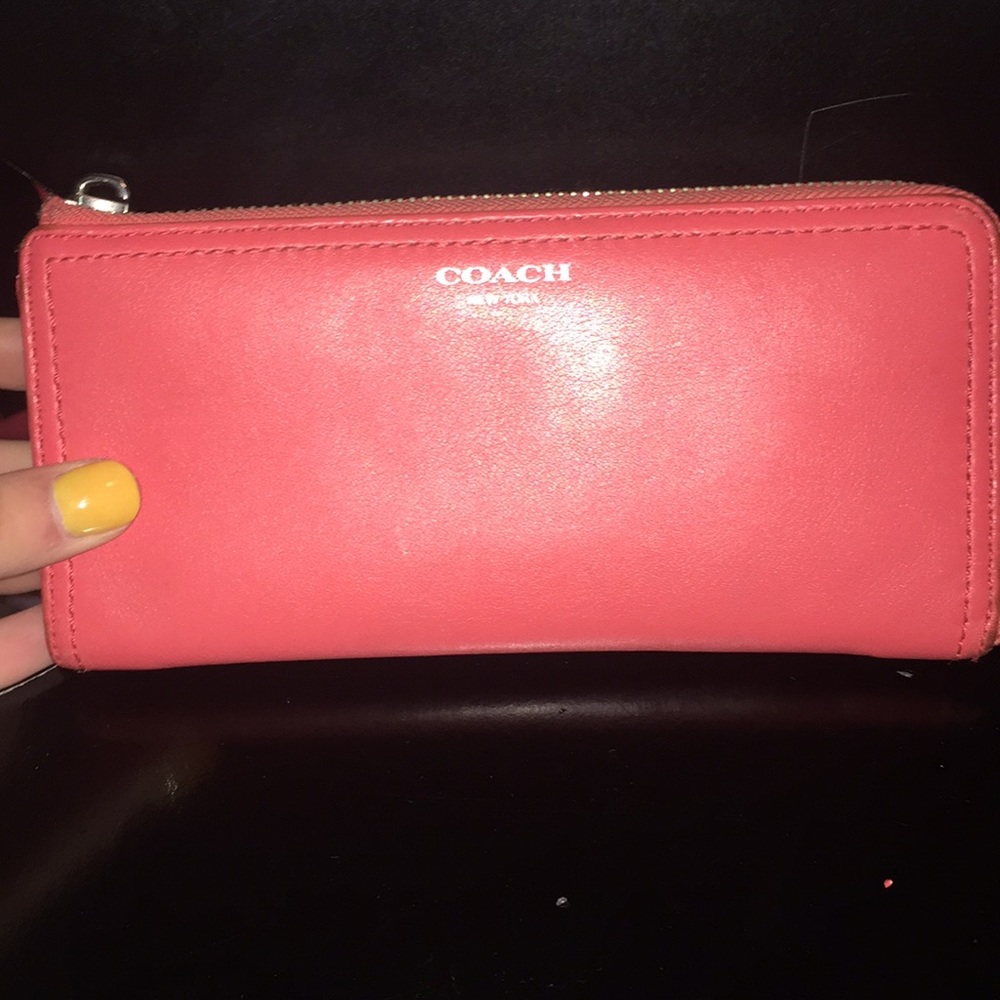 Coral coach wallet